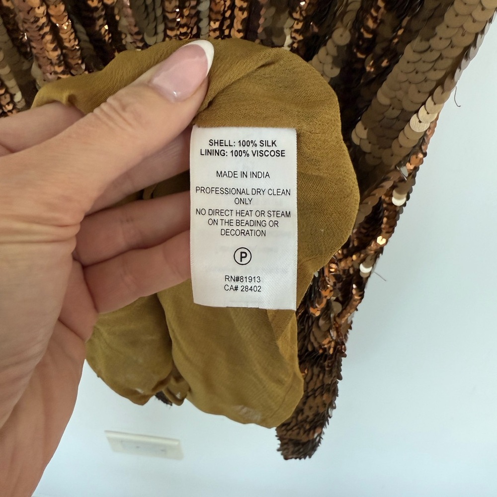 Tracy Reese Gold and Brown Sequin Mini Dress - Picture 5 of 5